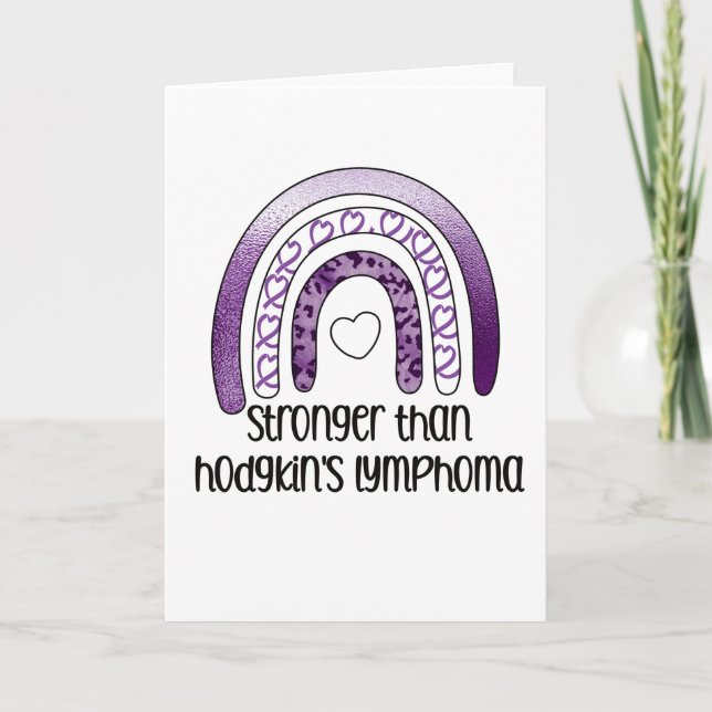 Hodgkins Lymphoma Awareness Purple Cancer Warrior Card (Front)