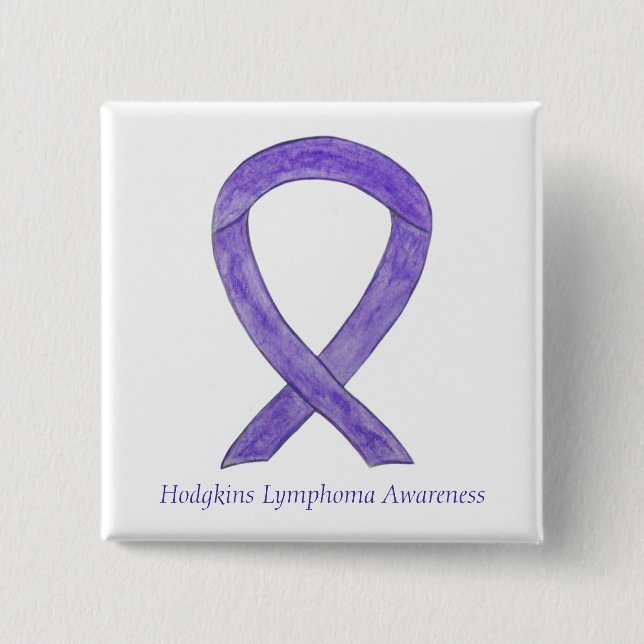 Hodgkins Lymphoma Awareness Ribbon Custom Pins (Front)