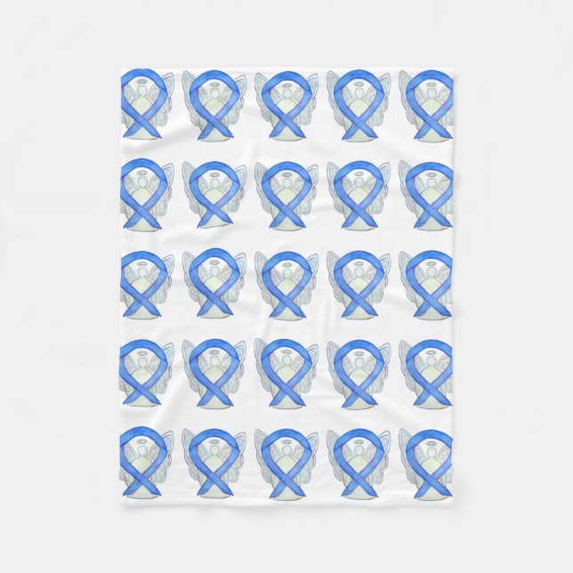 Hodgkin's Lymphoma Awareness Ribbon Fleece Blanket (Front)