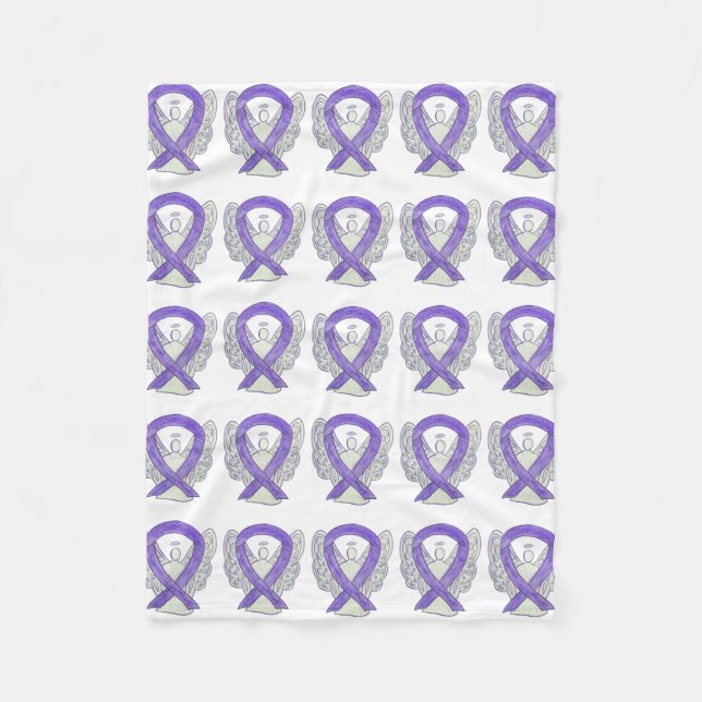 Hodgkin's Lymphoma Awareness Ribbon Fleece Blanket (Front)