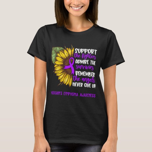 Hodgkin's Lymphoma Awareness Ribbon Support Gifts T-Shirt (Front)