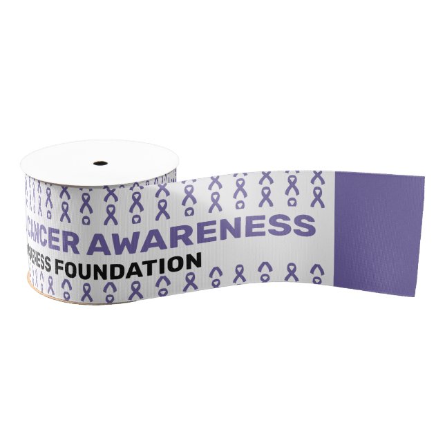 Hodgkin's Lymphoma Cancer Awareness Pattern Ribbon Grosgrain Ribbon (Spool)
