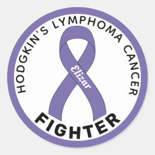 Hodgkin's Lymphoma Cancer Fighter Ribbon Classic Round Sticker