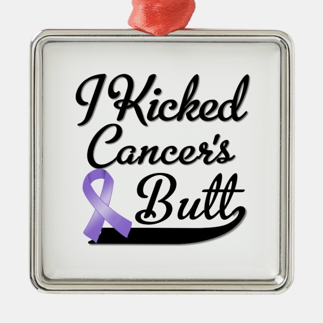 Hodgkins Lymphoma Cancer I Kicked Butt Metal Tree Decoration (Front)