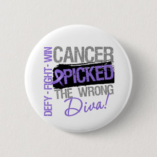 Hodgkins Lymphoma Cancer Picked The Wrong Diva 6 Cm Round Badge