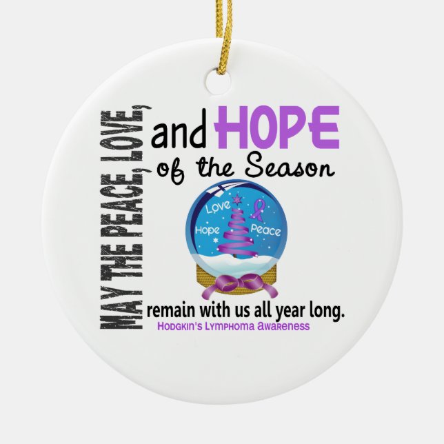 Hodgkin's Lymphoma Christmas 3 SnowGlobe Ornaments (Front)