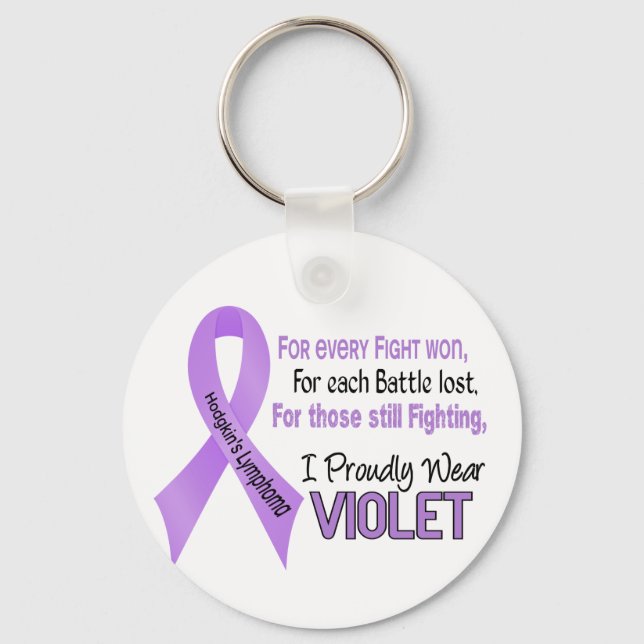 Hodgkins Lymphoma I Proudly Wear Violet 1 Key Ring (Front)