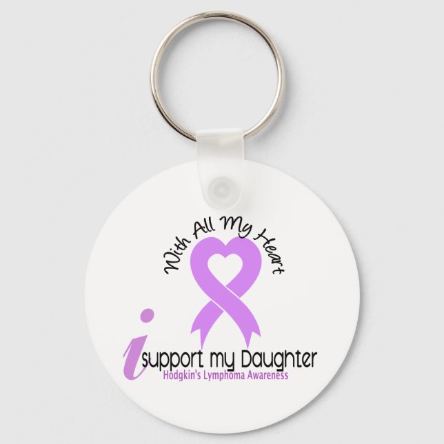 Hodgkins Lymphoma I Support My Daughter Key Ring (Front)