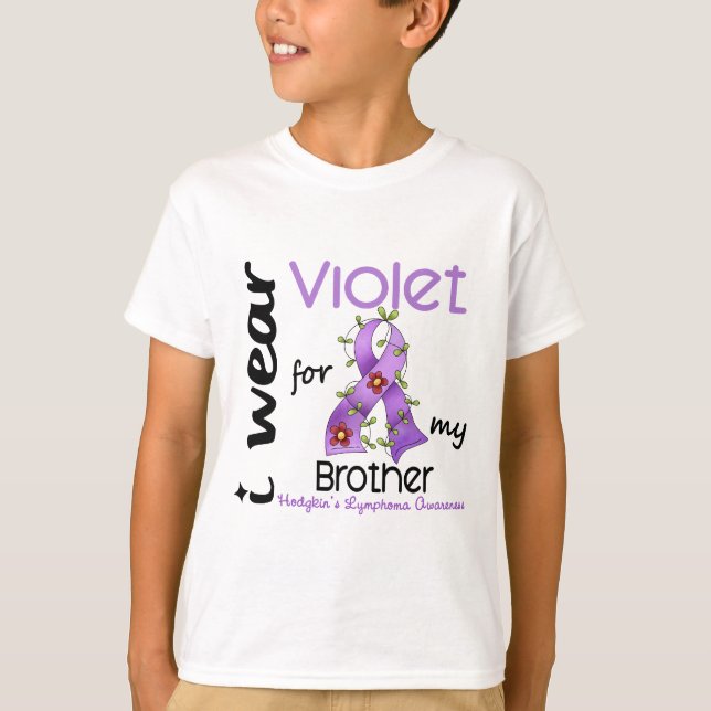 Hodgkins Lymphoma I Wear Violet For My Brother 43 T-Shirt (Front)