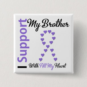 Hodgkins Lymphoma Support Brother 15 Cm Square Badge