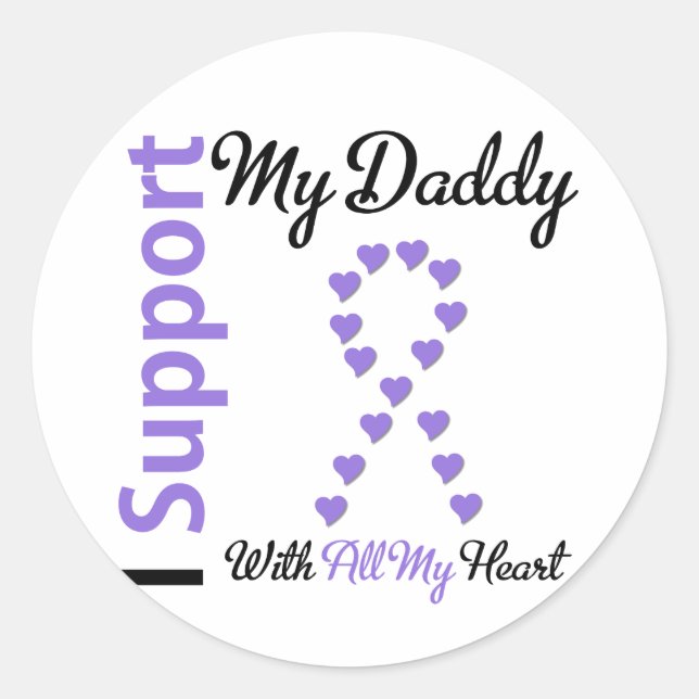Hodgkins Lymphoma Support Daddy Classic Round Sticker (Front)