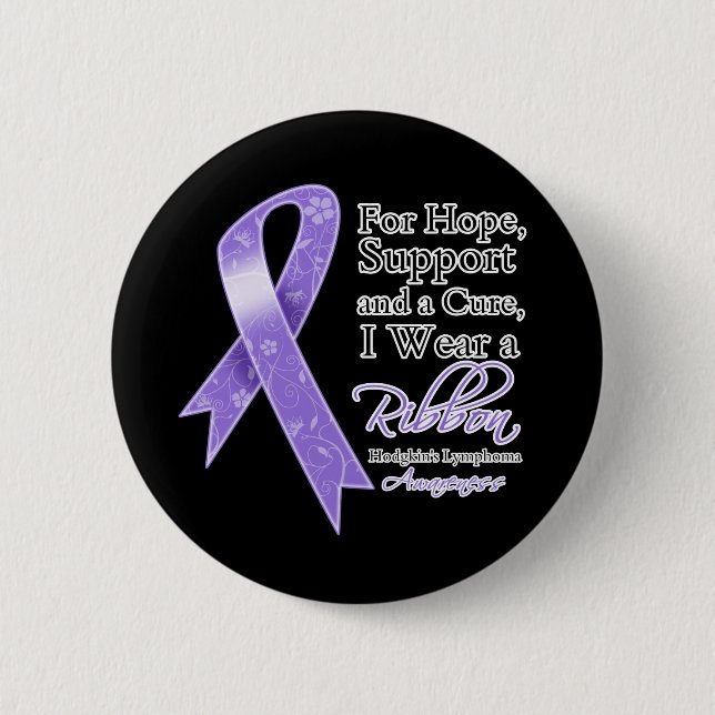 Hodgkins Lymphoma Support Hope Awareness 6 Cm Round Badge (Front)