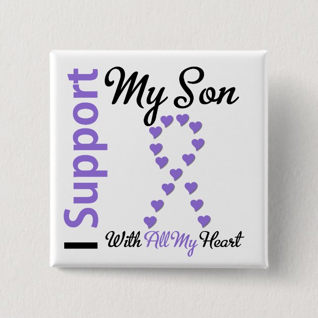 Hodgkins Lymphoma Support Son 15 Cm Square Badge (Front)
