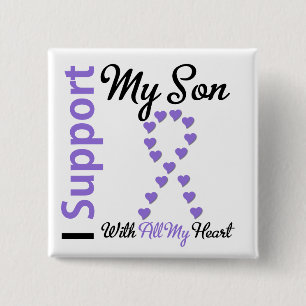 Hodgkins Lymphoma Support Son 15 Cm Square Badge