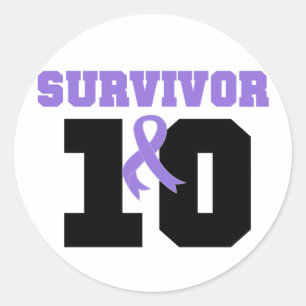 Hodgkins Lymphoma Survivor 10 Years Classic Round Sticker