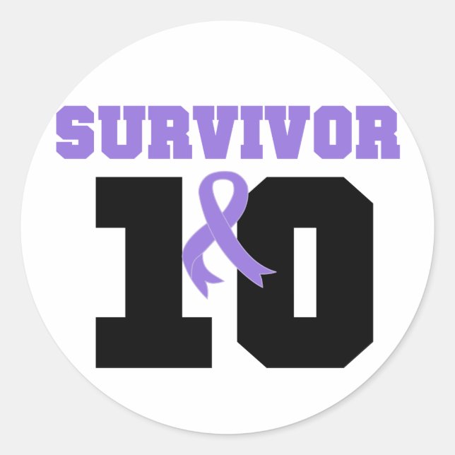 Hodgkins Lymphoma Survivor 10 Years Classic Round Sticker (Front)