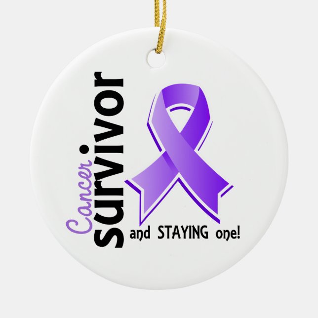 Hodgkin's Lymphoma Survivor 19 Ceramic Tree Decoration (Front)