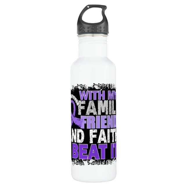 Hodgkin's Lymphoma Survivor Family Friends Faith 710 Ml Water Bottle (Front)