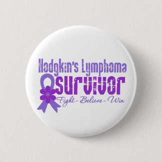 Hodgkins Lymphoma Survivor Flower Ribbon 6 Cm Round Badge