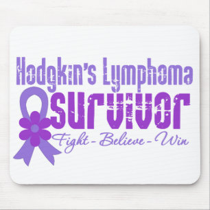 Hodgkins Lymphoma Survivor Flower Ribbon Mouse Mat