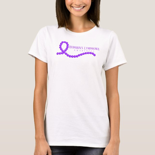 Hodgkin's Lymphoma Violet Awareness Ribbon T-Shirt (Front)