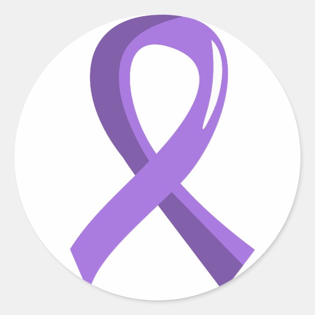 Hodgkin's Lymphoma Violet Ribbon 3 Classic Round Sticker (Front)