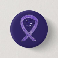 Hodgkins Lymphoma Violet Ribbon Custom Buttons