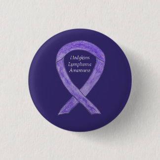 Hodgkins Lymphoma Violet Ribbon Custom Buttons