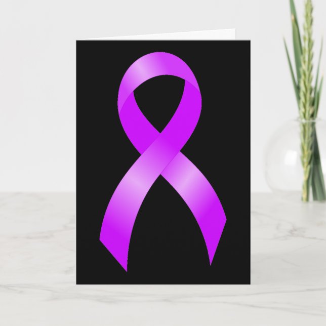 Hodgkins Lymphoma Violet Ribbon Thank You Card (Front)
