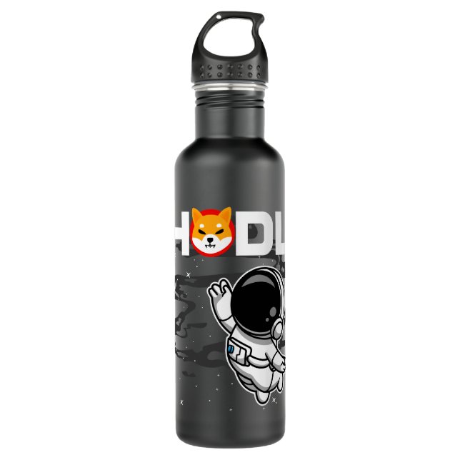 HODL Astronaut Shiba Inu SHIB Crypto Coin HODL 710 Ml Water Bottle (Front)
