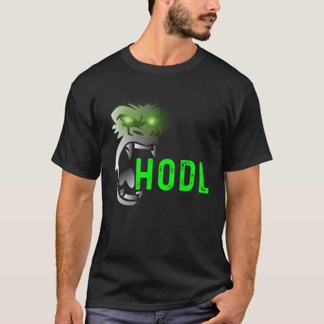HODL Gorilla Gang Angry Ape Green Eyes Meme Stonk  T-Shirt (Front)
