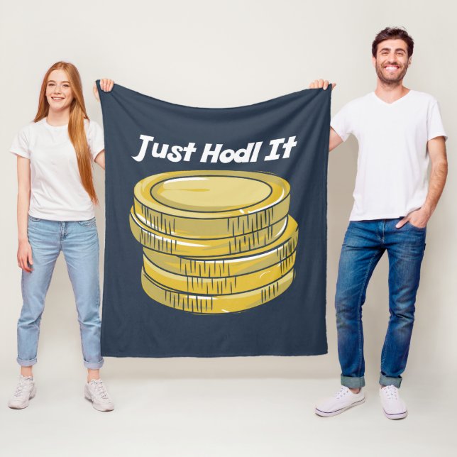HODL It Cryptocurrency Gag Polo Fleece Blanket (In Situ)