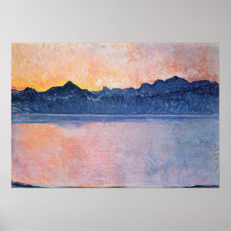 Hodler - Lake Geneva, Mont Blanc, Morning Light 1… Poster