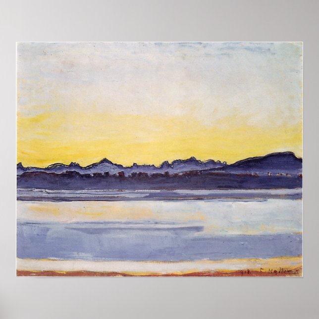 Hodler - Lake Geneva With Mont Blanc Before Sunri… Poster (Front)