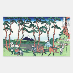Hodogaya on the Tokaido Katsushika Hokusai Rectangular Sticker
