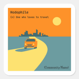 Hodophile Travel Road Trip Lover Square Sticker