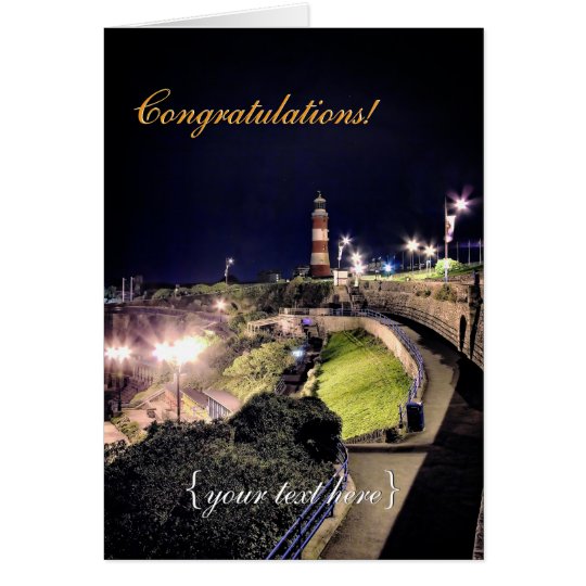 Hoe Approach and Smeaton's Tower - Congratulations Card
