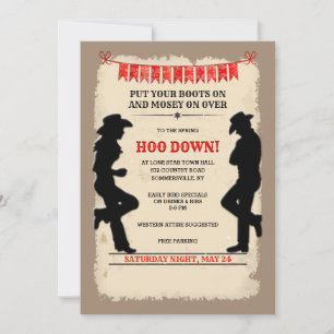 Hoedown Country Western  Invitation Customised