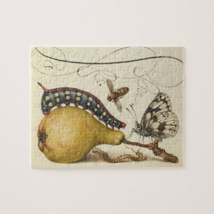 Hoefnagel Vintage Pear & Insects 1500s Renaissance Jigsaw Puzzle