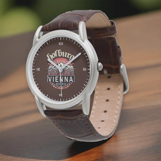 Hofburg in Circles Mens Classic Brown Leather Watch (Creator Uploaded)