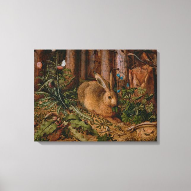 Hoffmann Hare Forest Nature Painting Canvas Print (Front)