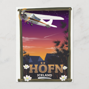 Höfn Iceland  Flight poster Postcard