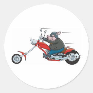 Hog Biker Classic Round Sticker