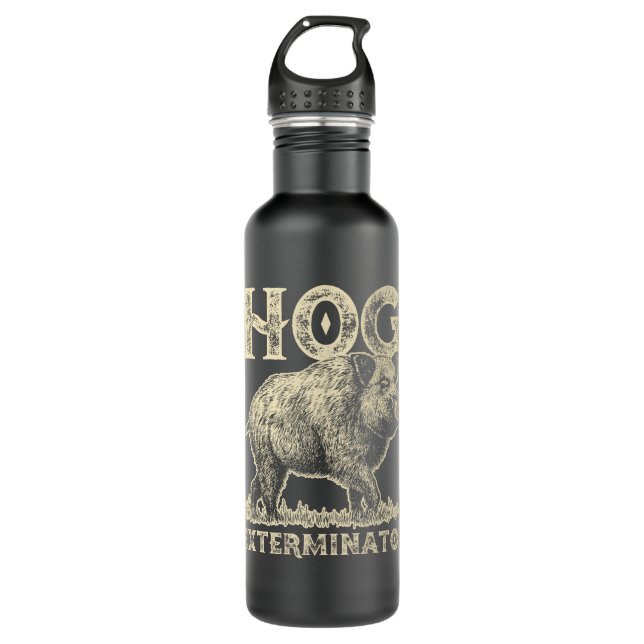 Hog Exterminator - Boar Hunting Wild Hog Hunter 710 Ml Water Bottle (Front)