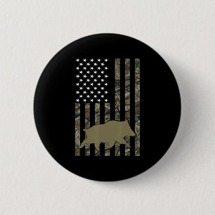 Hog Hunting For Men Women Wild Boar Pig Hunter 6 Cm Round Badge