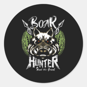 Hog Hunting  Fun Boar Hunter Gift Classic Round Sticker