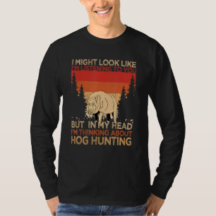Hog Hunting Retro Vintage Boar Hunter Pig Huntsman T-Shirt
