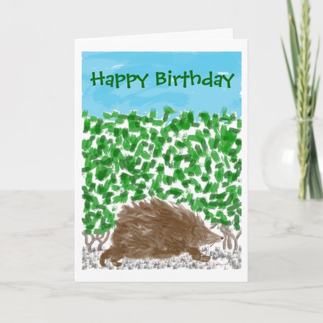 Hog in the Hedge Birthday Card (Front)