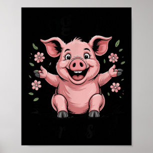 Hog Pink Funny Wild For Jesus Meme Cute Christian  Poster