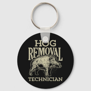 Hog Removal Technician Boar Hunting Vintage Pig G Key Ring